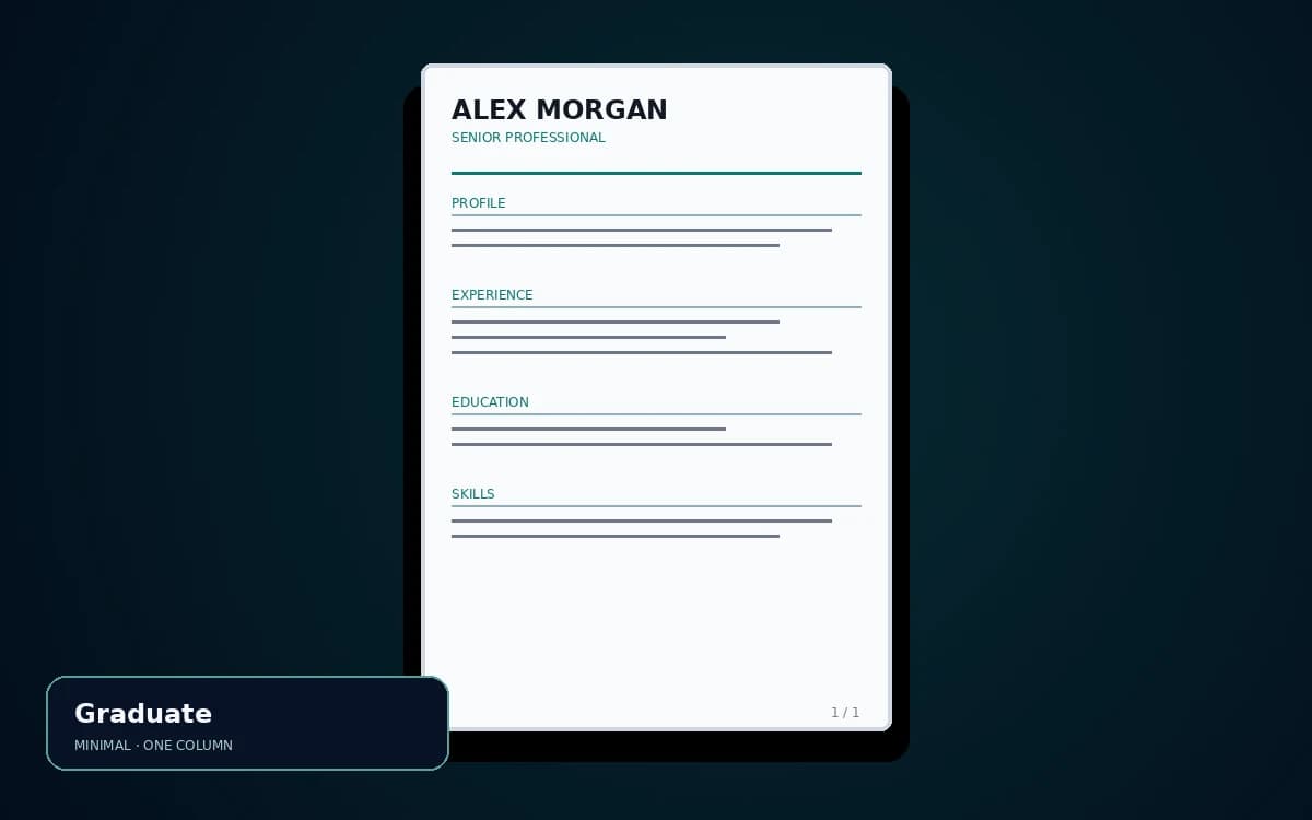 Graduate live resume template preview