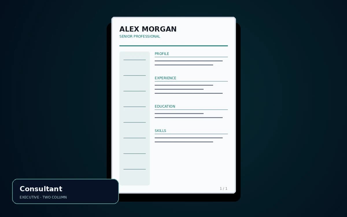 Consultant live resume template preview